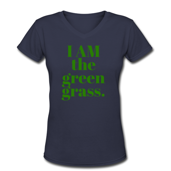 The Grass Ain't Greener V-Neck Tee - navy